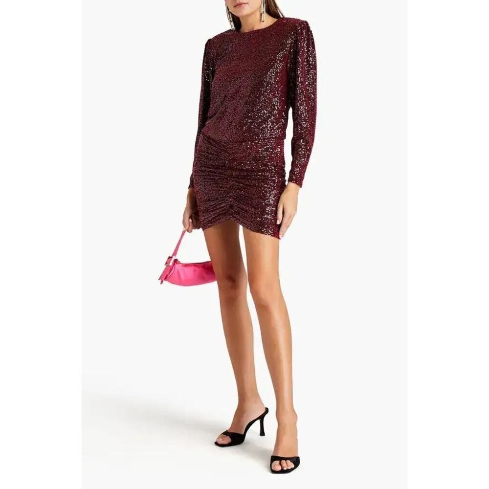RETROFÊTE
Flynn ruched sequined tulle mini dress🟨